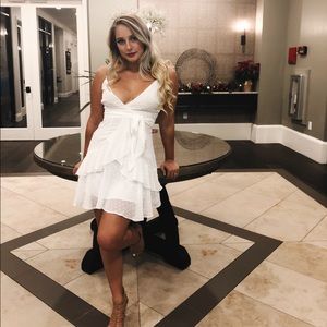White Flowy Mini Dress